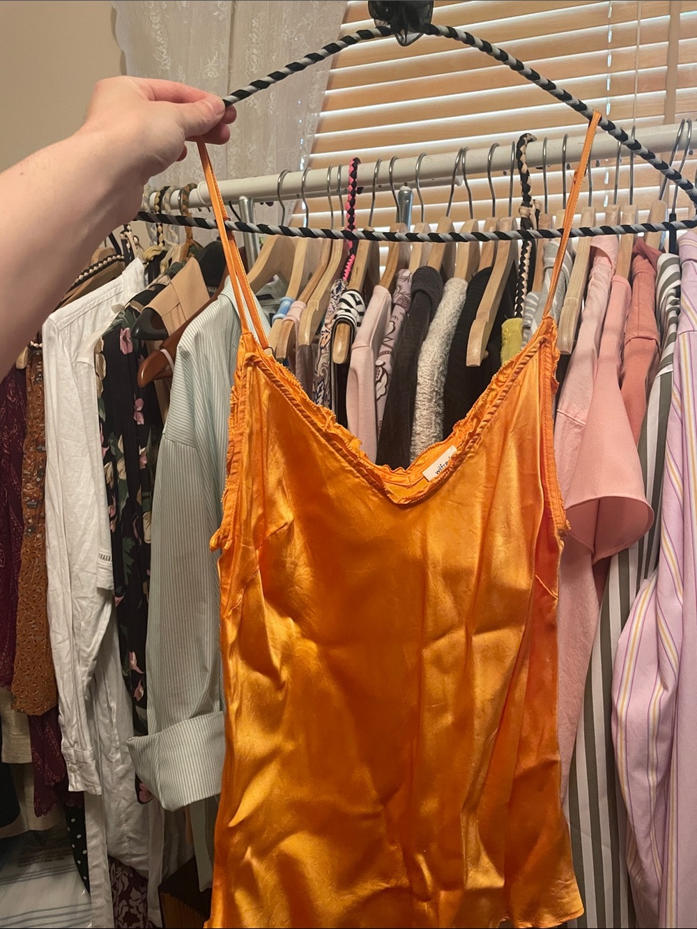 Aritzia Wilfred Satin Slip Cami Top in Gold